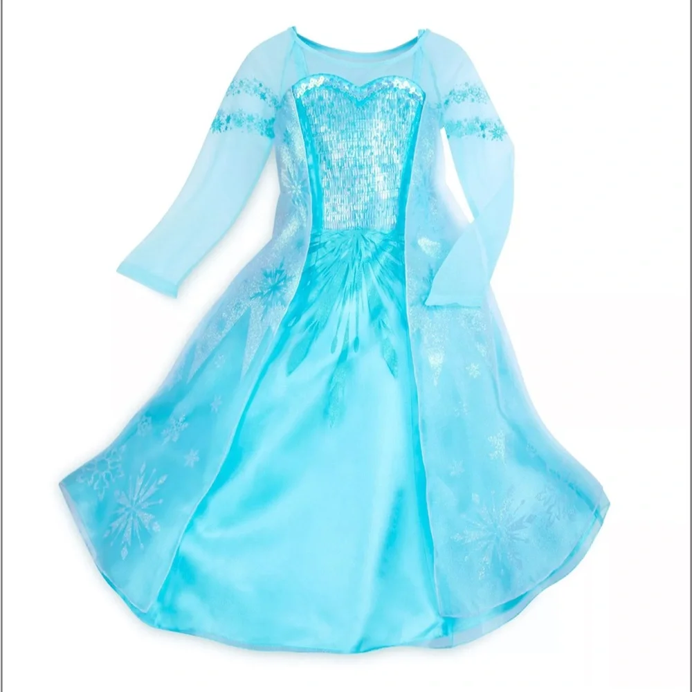 Official DISNEY Authentic Elsa Dress Kids 9/10 - Picture 1 of 10